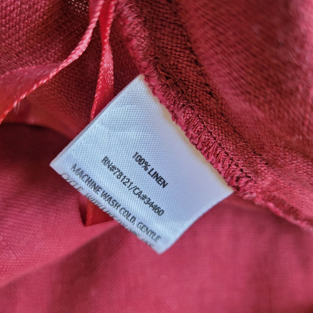 NWOT Eileen Fisher Linen Midi Skirt Red Size Medium preppy PULL-ON Fits XL/1X - Picture 5 of 9